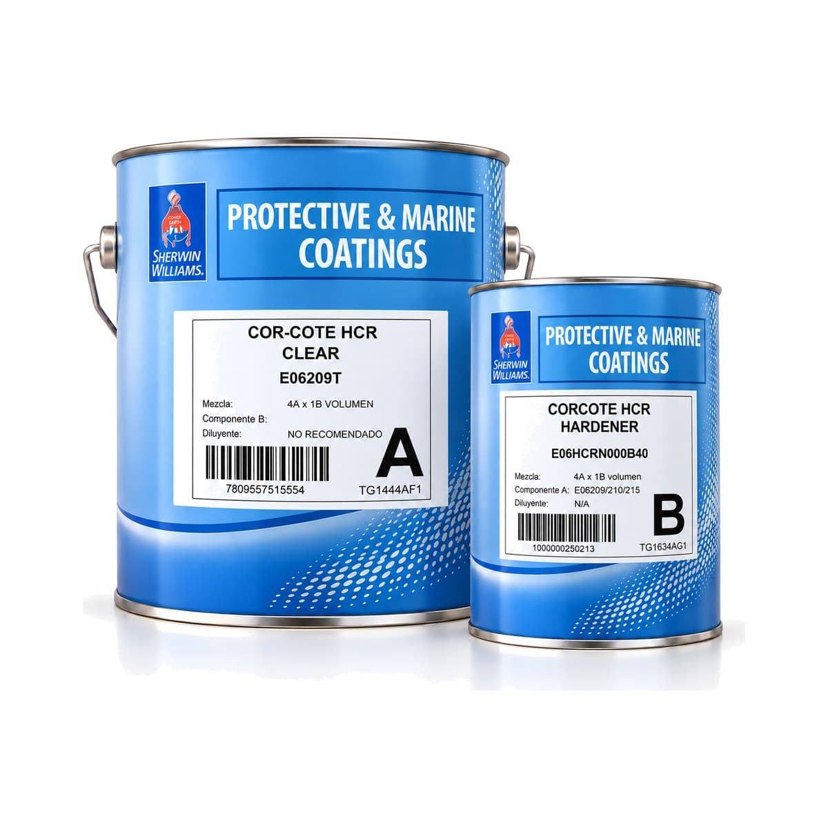 Cor-Cote HCR Clear Sherwin Williams Transparente: kit Parte A 3,78 L y Parte B endurecedor 0,95 L